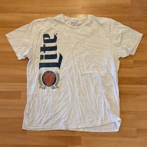 White Graphic Tee for miller lite